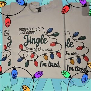 Gildan White Holiday Sweatshirt with Colorful Lights